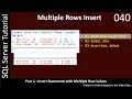 Multi Insert Part 1 - Inserting Multiple Rows SSMS TSQL Tutorial