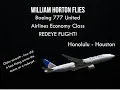United Airlines Boeing 777-200 Economy REDEYE Flight Review Honolulu to Houston