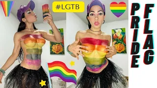 Pride Flag BodyPaint Bandera Comunidad LGTB Gay Flag Celebrating Pride Day LGTB month