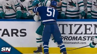 Sharks Mario Ferraro Steps Up For Fiery Tilt With Maple Leafs Phillipe Myers