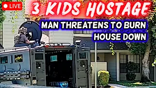BREAKING Man Barricaded With Knife 3 Children Inside SWAT Standoff in Bakersfield