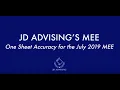 JD Advising s MEE One Sheet Accuracy For The July 2019 MEE