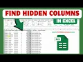 How to Find hidden columns in excel