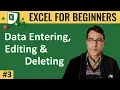 MS Excel tutorial for Beginners Part-3 learn excel in hindi data entering editing and deleting