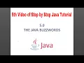 Java Tutorial Step by Step The Java Buzzwords