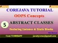 Core java OOPS -5 Abstract Classes Declaring Instance Static By Ratan sir
