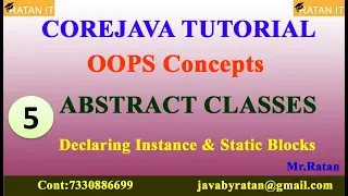 Core java OOPS -5 Abstract Classes Declaring Instance Static By Ratan sir