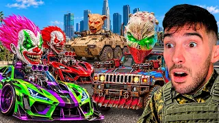 ROBANDO COCHES de PAYASOS, ZOMBIES y EL CERDO en GTA 5!🤡🐷 (Mods)