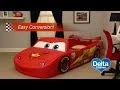 Disney Pixar Cars Convertible Toddler-to-Twin Bed with Lights and Toy Box