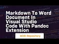 Markdown to word document in visual studio code with pandoc extension