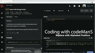 Codewars 6 kyu Replace with Alphabet Position Javascript