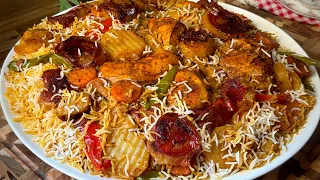 ألذ وجبة غداء ممكن تجربوها مدفون دجاج الرز نثري  والطعم خطيييير مشرفه للعزائم 👌