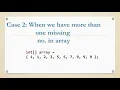 Single Multiple Missing Number In Array