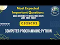 CS25C02 Computer Programming Python Important Questions Anna University Regulation 2025