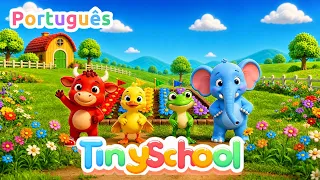 Canção do jardim arco-íris + 3 músicas educativas | Cores, animais e formas | TinySchool