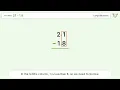 Long Subtraction Problem 2 1-1 8 Step-by-Step Solution