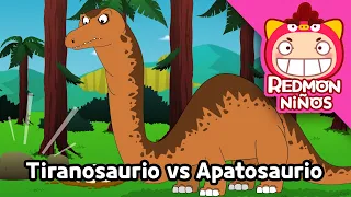 ¡Tiranosaurio vs Apatosaurio! 🦖💥🦕 Batalla de Dinosaurios | REDMON Niños
