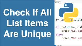 Check If All List Items Are Unique Python Example