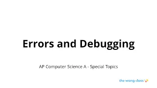 01 01 04 - Errors and Debugging