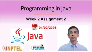 Programming in Java week 2 assignment Answers Solutions nptel assignment 2 Jan 2026