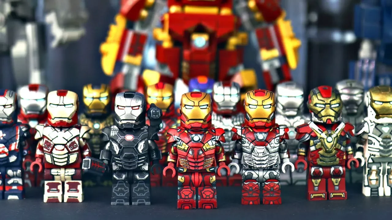 Every LEGO Iron Man suit costume figure vs Movie, Comics. LEGO Games minifigures and brickheadz. Ton. 