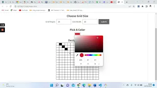 Pixel Art Maker using HTML CSS and Javascript
