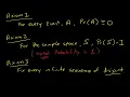 Three Axioms for Probability Definition of Probability