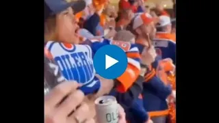 Video - Oilers Fan Flashes Crowd ice hockey fan goes viral after