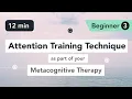 Attention Training Technique ATT in Metacognitive Therapy Beginner 3