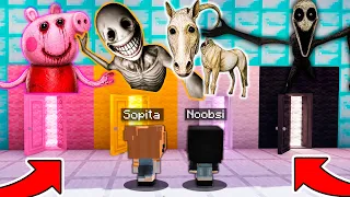 ¡NO ELIJAS LA PUERTA EQUIVOCADA! 😭PEPPA MALDITA, VERITY, LONG HORSE, STALKER EN MINECRAFT