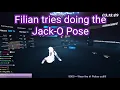 Filian tries to do the Jack-O Pose