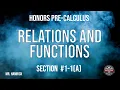 Pre-Calculus Section 1-1 a Relations and Functions