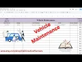 Vehicle Maintenance Tracker in Excel Car Service Log Tutorial