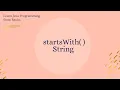 String startsWith method in Java