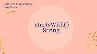 String startsWith method in Java