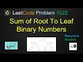 sum of root to leaf binary numbers leetcode leetcode 1022 recursive iterative tree preorder
