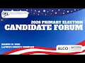 League of Women Voters of LaPorte County 2026 Primary Election Candidate Forum March 19 2026