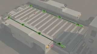 Luftfracht-Transporter: Ein Motor treibt vier Rollensegmente an