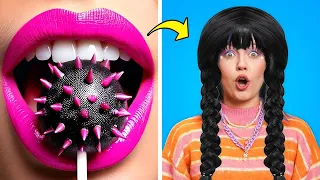 Extreme Style Switch! 😲 Enid Recreates Wednesday’s Iconic Look