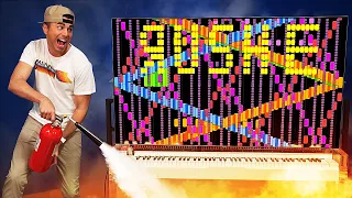 robot piano catches fire playing rush e world s hardest song 