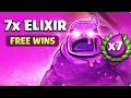 FREE WINS BEST DECK TO DESTROY 7x ELIXIR CHALLENGE