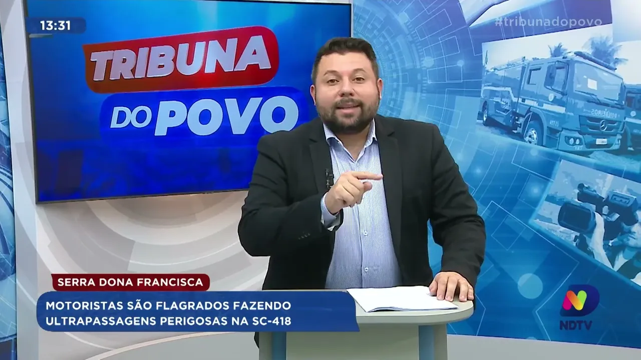 SC-418: motoristas são flagrados fazendo ultrapassagens perigosas na Serra Dona Francisca