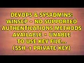WinSCP - No supported authentications methods available