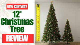 COSTWAY 12FT Pre-Lit LED Christmas Tree Unboxing Review Full Setup