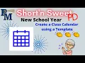 Short n Sweet Create a New School Year Calendar with a Template