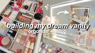 SETUP ORGANIZE MY NEW MAKEUP VANITY W ME vanity tour