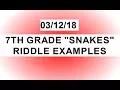 7TH SNAKES Writing Equations Riddle