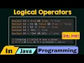 LOGICAL OPERATORS IN JAVA Hindi Java Programming Buner Technical