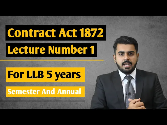 Contract Act lecture No 1 || What is Contract || Agreement and Contract Difference || Law Students
