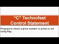 C Program to check a given number is Prime or not using flag By C Technofest